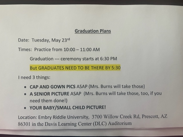 Graduation information 