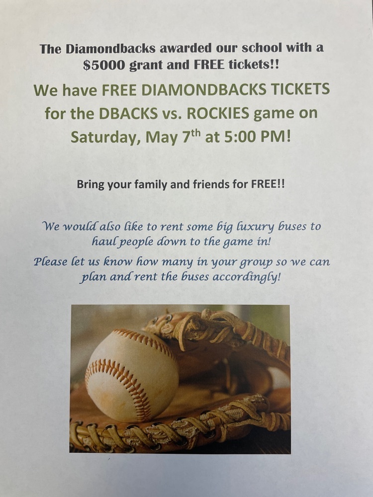 DBACKS TICKETS FOR YASD FAMILIES AND FROENDS! 